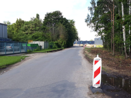 Asfaltēta iela starp kokiem