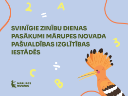 Vizuālis ar pupuķi un tekstu