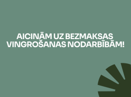 Zaļš fons ar baltu tekstu