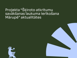 Tumši zaļš fons ar projekta nosaukumu