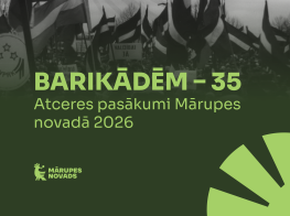 Zaļš vizuālis ar zaļiem tekstiem, zaļu elementu un melnbaltu vizuāli
