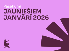 Koši rozā fons ar krāsainu grafiku un tekstu