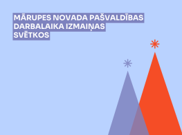 Zils fons ar krāsainu grafiku un tekstu