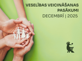 Gaiši zaļš fons ar rokām un tumši zaļiem burtiem