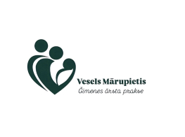 Balts fons ar zaļu logo