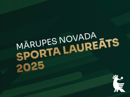 Zaļš vizuālis ar baltiem un zelta burtiem