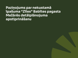 Tumši zaļš fons ar gaiši zaļu grafiku un baltu tekstu