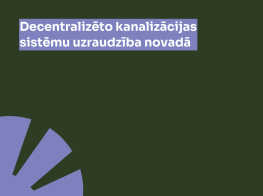 Tumši zaļš fons ar violetu grafiku un tekstu