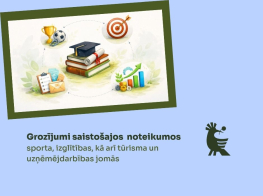 Gaiši zils fons ar tekstu par saistošajiem noteikumiem