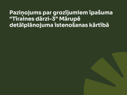 Tumši zaļš fons ar gaišu teksta un elementu grafiku