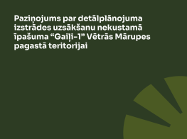 Tumši zaļš fons ar gaišu teksta un elementu grafiku