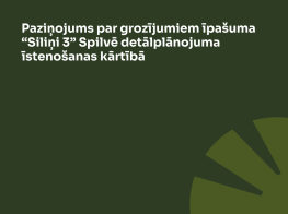 Tumši zaļš fons ar gaišu teksta un elementu grafiku