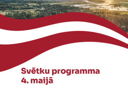 Latvijas karogs un info par svētku programmu