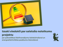 Vizuālis ar gaišu fonu un tekstu par saistošajiem noteikumiem, kas nodoti publiskajai apspriešanai