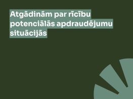 tumši zaļš fons ar gaišu elementu un teksta grafiku