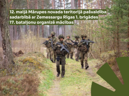 Zemessardzes mācības brīvā dabā un uz foto teksta grafika